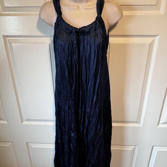 GREEK ARCHAIC KORI OVERSIZE NAVY VISCOSE MAXI DRESS - Picture 2 of 12